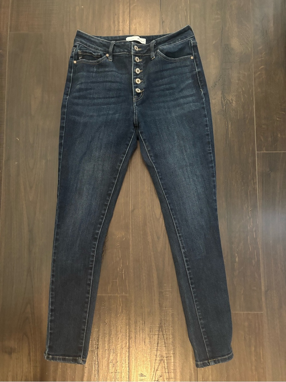 KanCan Dark Blue Button-Fly Skinny Jeggings